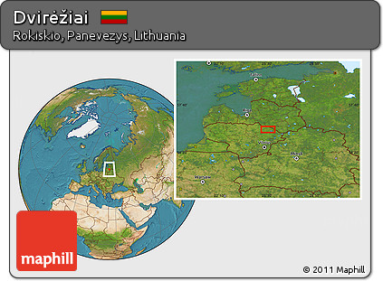Satellite Location Map of Dvirėžiai