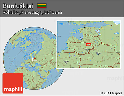 Savanna Style Location Map of Buniuškiai
