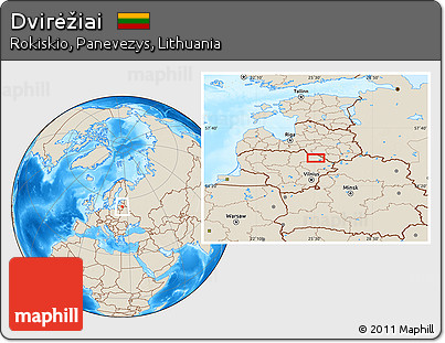 Shaded Relief Location Map of Dvirėžiai