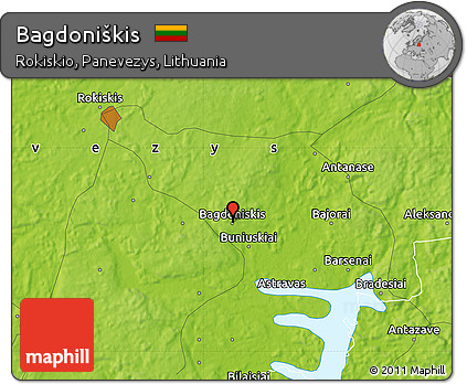 Physical Map of Bagdoniškis
