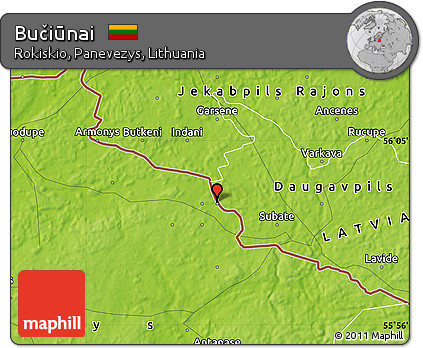 Physical Map of Bučiūnai