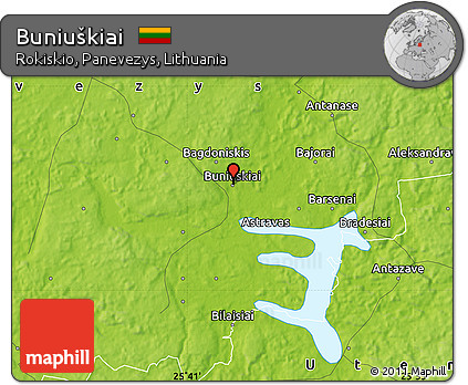 Physical Map of Buniuškiai