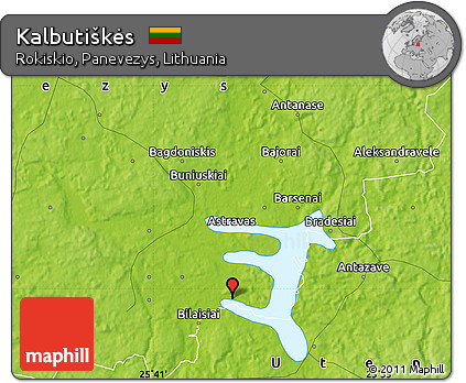 Physical Map of Kalbutiškės