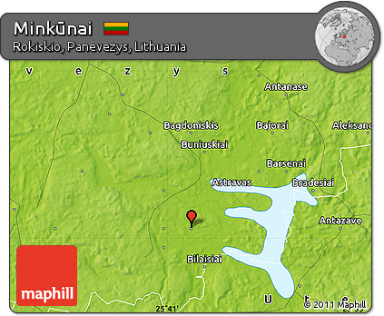 Physical Map of Minkūnai