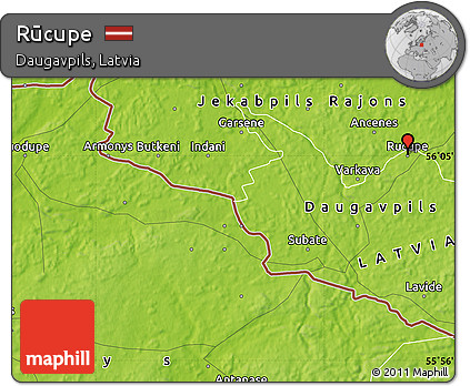 Physical Map of Rūcupe
