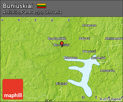 Physical Map of Buniuškiai