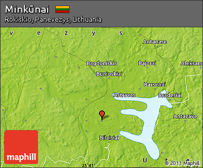 Physical Map of Minkūnai