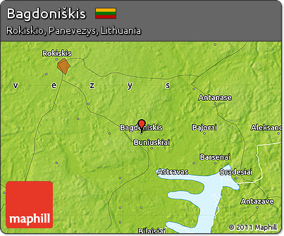 Physical Map of Bagdoniškis