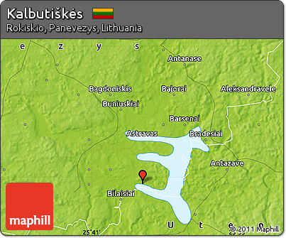 Physical Map of Kalbutiškės