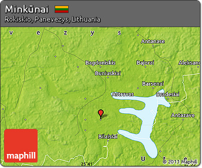 Physical Map of Minkūnai