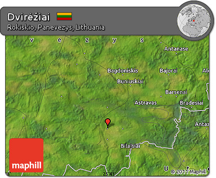 Satellite Map of Dvirėžiai