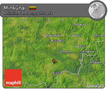 Satellite Map of Minkūnai