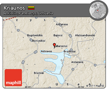 Shaded Relief Map of Kriaunos