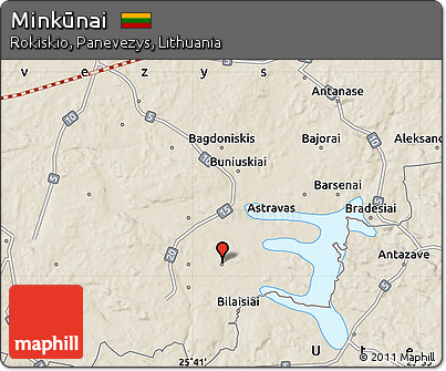 Shaded Relief Map of Minkūnai