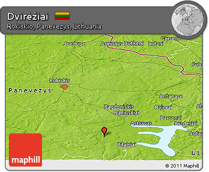 Physical Panoramic Map of Dvirėžiai