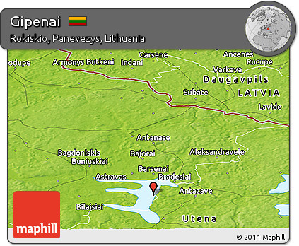 Physical Panoramic Map of Gipenai