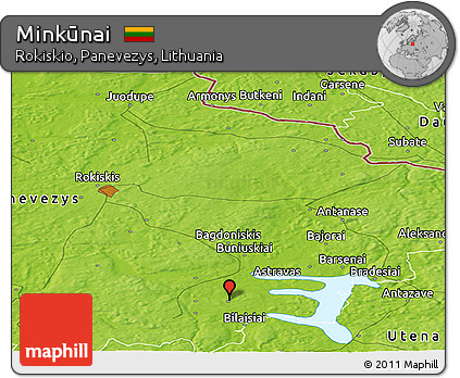 Physical Panoramic Map of Minkūnai