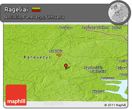 Physical Panoramic Map of Rageliai