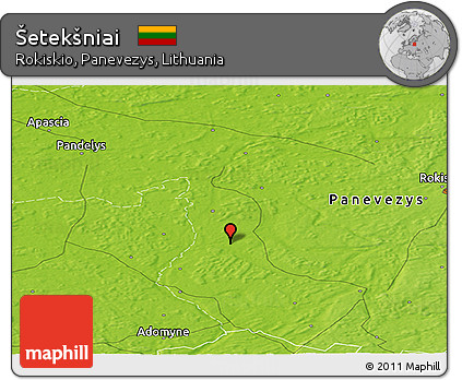 Physical Panoramic Map of Šetekšniai