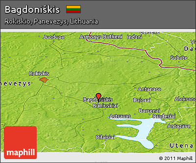 Physical Panoramic Map of Bagdoniškis