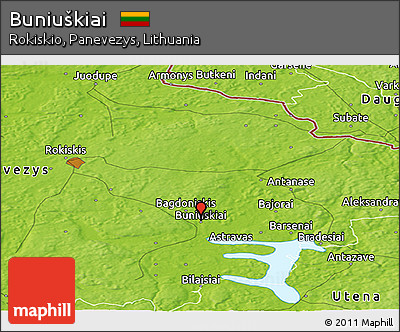 Physical Panoramic Map of Buniuškiai