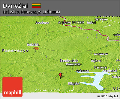 Physical Panoramic Map of Dvirėžiai