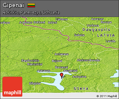 Physical Panoramic Map of Gipenai
