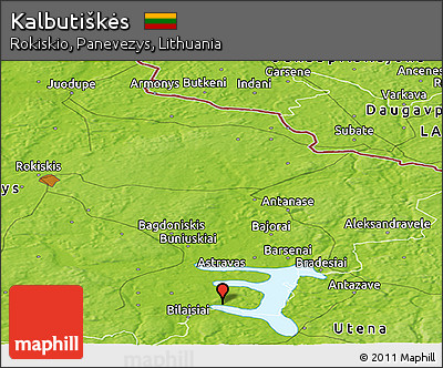 Physical Panoramic Map of Kalbutiškės