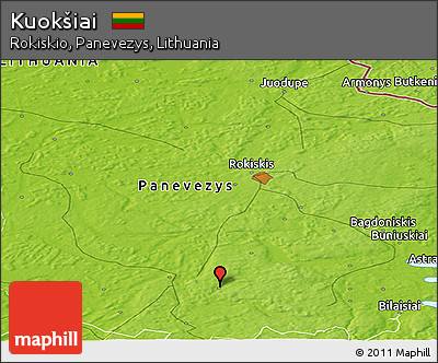 Physical Panoramic Map of Kuokšiai