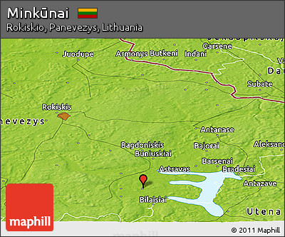 Physical Panoramic Map of Minkūnai