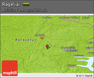 Physical Panoramic Map of Rageliai