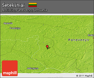 Physical Panoramic Map of Šetekšniai