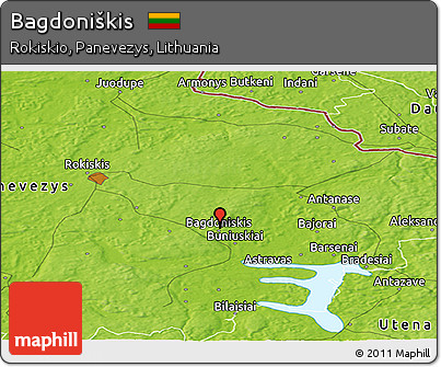 Physical Panoramic Map of Bagdoniškis