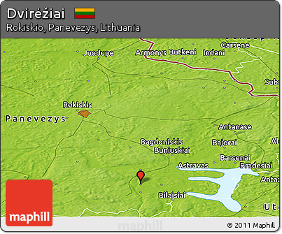 Physical Panoramic Map of Dvirėžiai