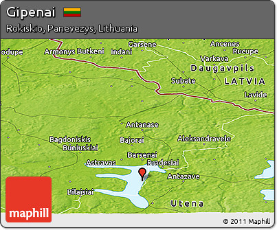 Physical Panoramic Map of Gipenai