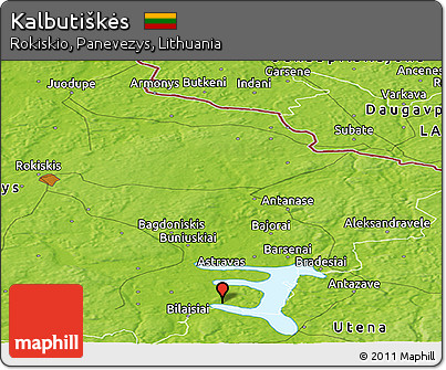 Physical Panoramic Map of Kalbutiškės