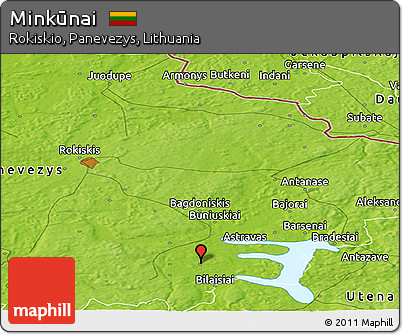 Physical Panoramic Map of Minkūnai