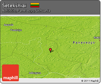 Physical Panoramic Map of Šetekšniai