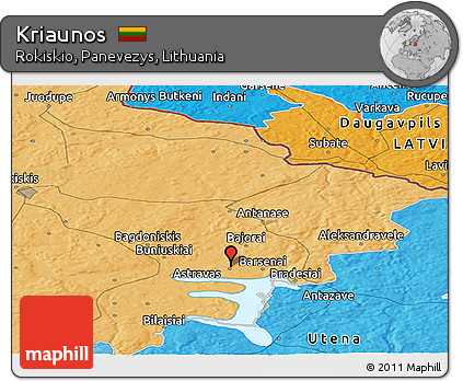 Political Panoramic Map of Kriaunos