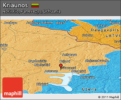 Political Panoramic Map of Kriaunos