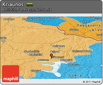 Political Panoramic Map of Kriaunos