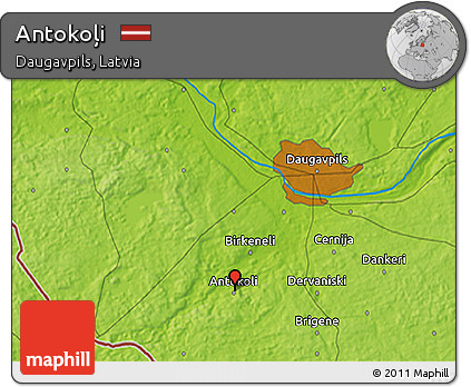 Physical 3D Map of Antokoļi