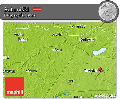 Physical 3D Map of Buteniški