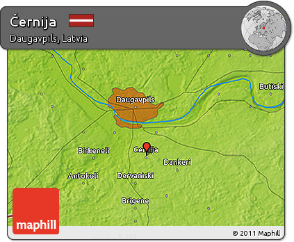 Physical 3D Map of Černija