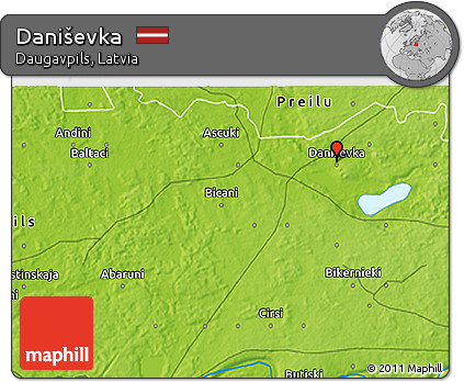 Physical 3D Map of Daniševka