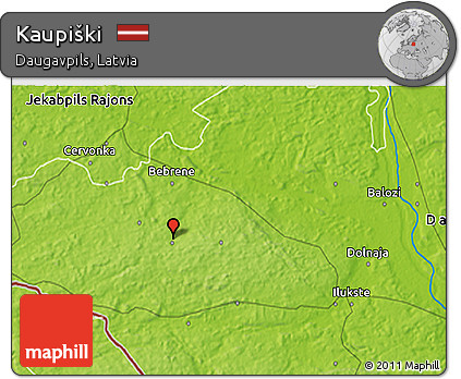 Physical 3D Map of Kaupiški