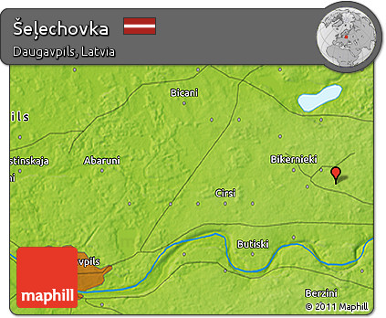Physical 3D Map of Šeļechovka