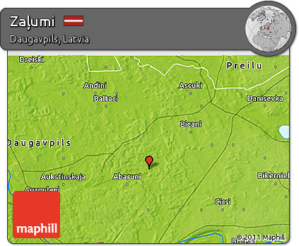 Physical 3D Map of Zaļumi