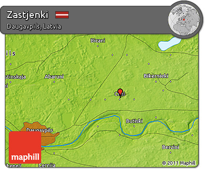 Physical 3D Map of Zastjenki