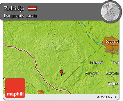 Physical 3D Map of Zeltišķi